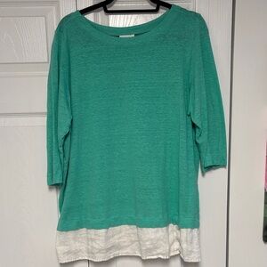 J. Jill Mint Green Linen Top